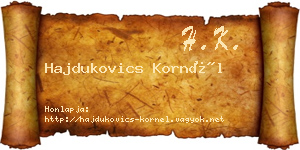 Hajdukovics Kornél névjegykártya