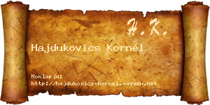 Hajdukovics Kornél névjegykártya