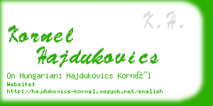 kornel hajdukovics business card